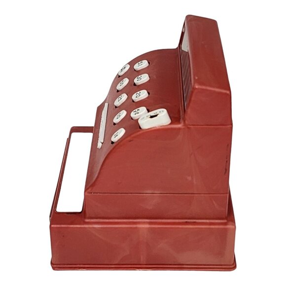 1950s Tom Thumb Red Toy Cash Register Western Stamping Vintage Toy Memorabilia - Picture 4 of 7